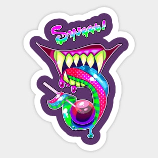 Sweet! Neon Candy Mouth Sticker